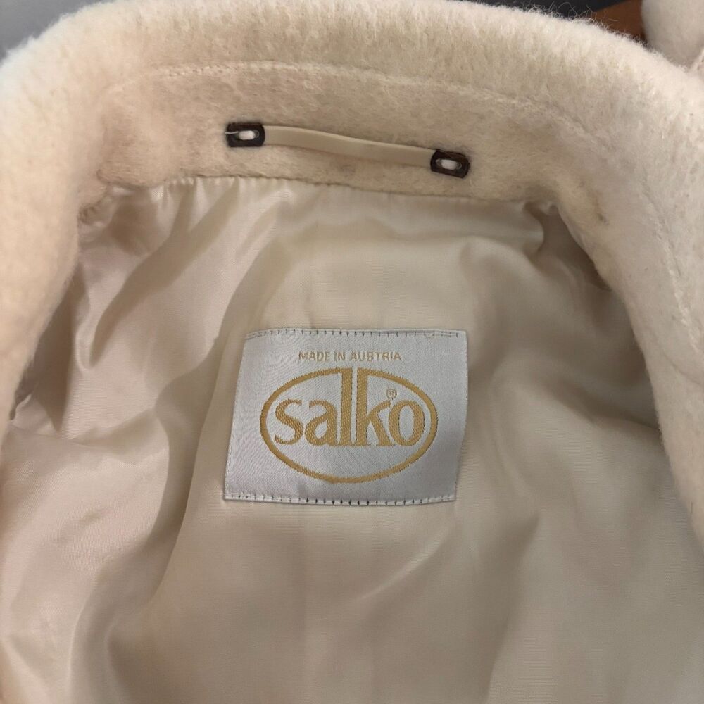 Salko Vintage Women’s Wool Austrian Long Neutral Cream Peacoat Size 36 - Picture 6 of 12